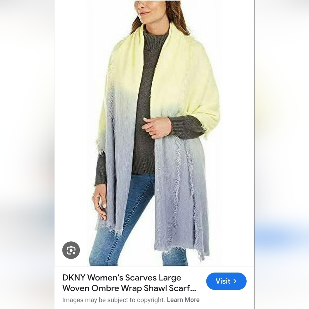NWT.DKNY Yellow and Gray Ombre Wrap
